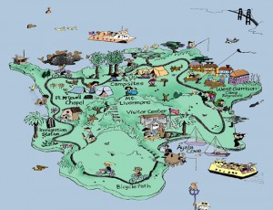 angel-island-map Experience all of the California Children's Outdoor Bill of Rights Activities on Angel Island State Park.
