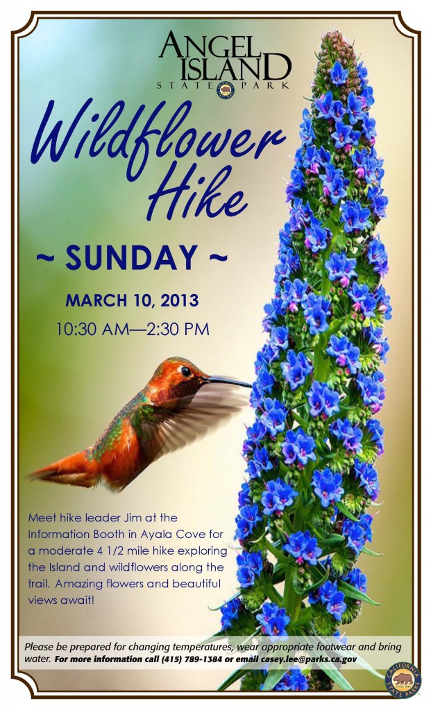 Angel Island State Park wildflower hike poster 2013